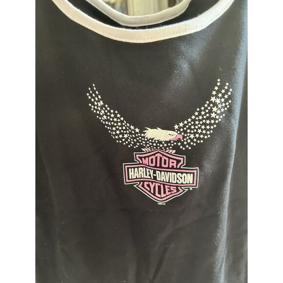 Y2K NEW Harley Davidson Tank Top Spaghetti Strap Built In Bra Size L - Picture 3 of 4